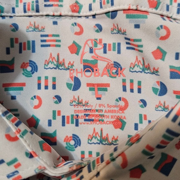 Men's Rhoback The VLookup Charts and Graphs Short Sleeve Performance Polo Large - Picture 4 of 10